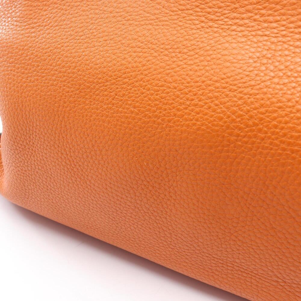 GUCCI Orange Leather Bamboo Tote Bag - Picture 6 of 8